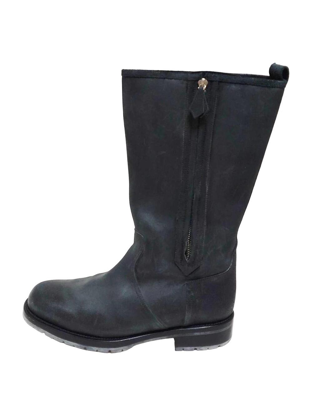 Hermes Dark Gray Mouton Men's Boots #289521H53B